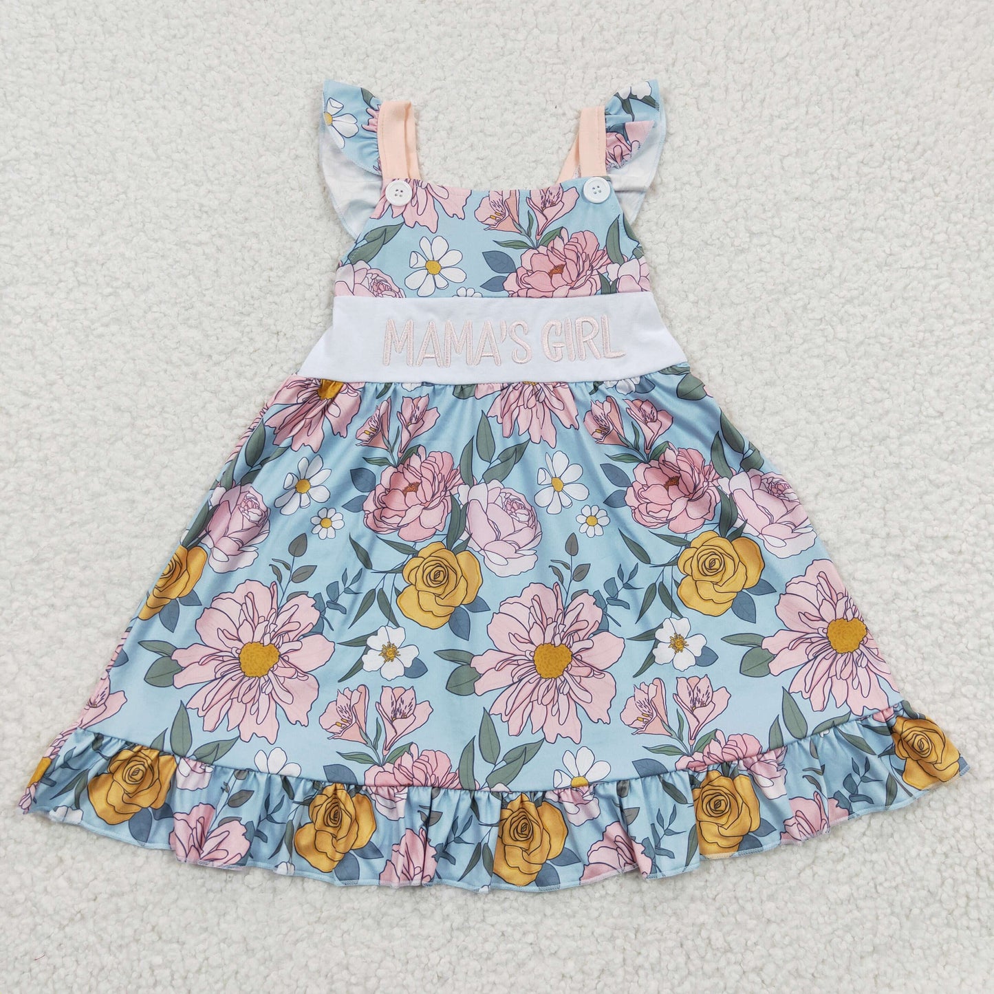 GSD0315 mama girl flower short sleeve girl dress 20230411 RTS