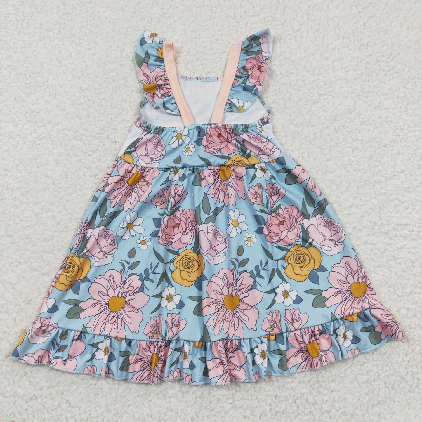 GSD0315 mama girl flower short sleeve girl dress 20230411 RTS