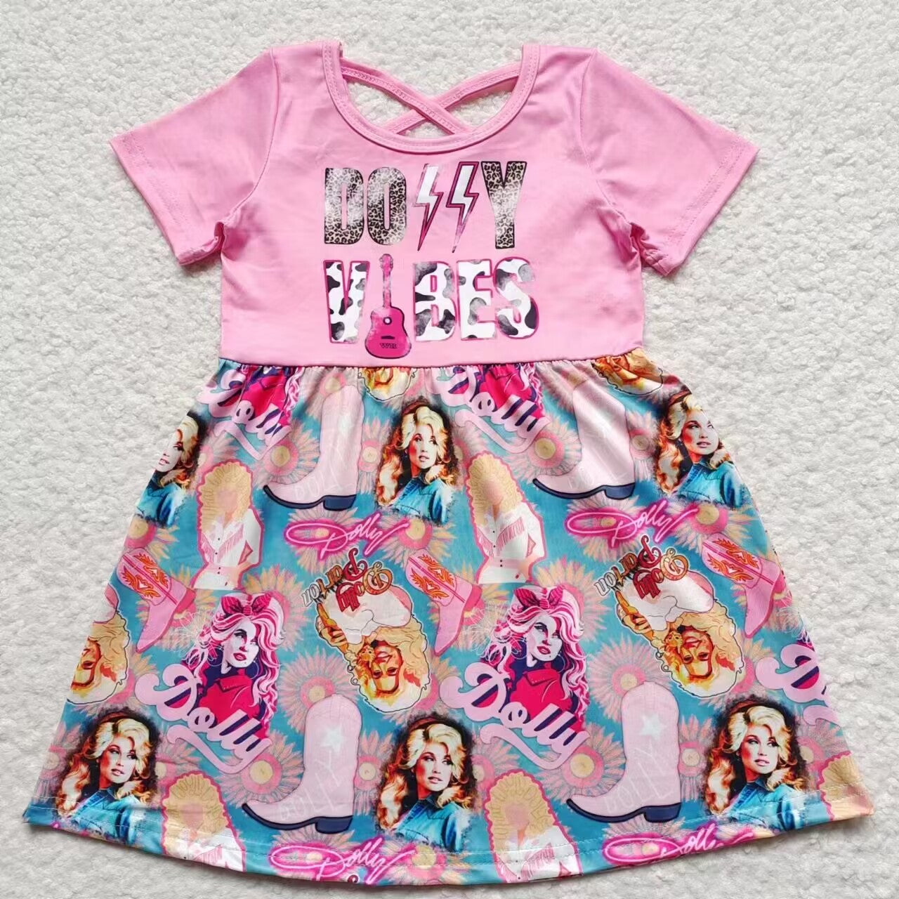 GSD0316 short sleeve Dolly singer guitar boots girl dress 20230330 rts