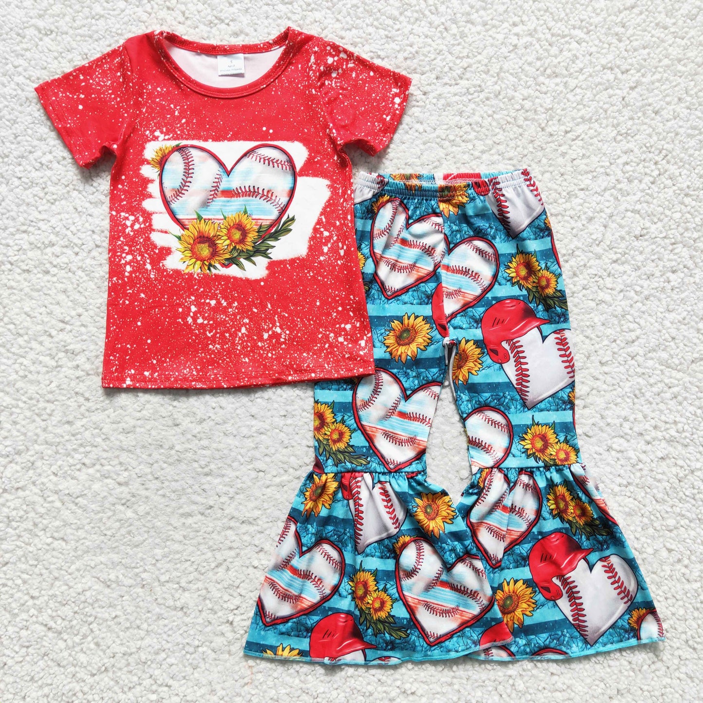 promotion RTS GSPO0252 short sleeve baseball sunflower girl outfit RTS 1212