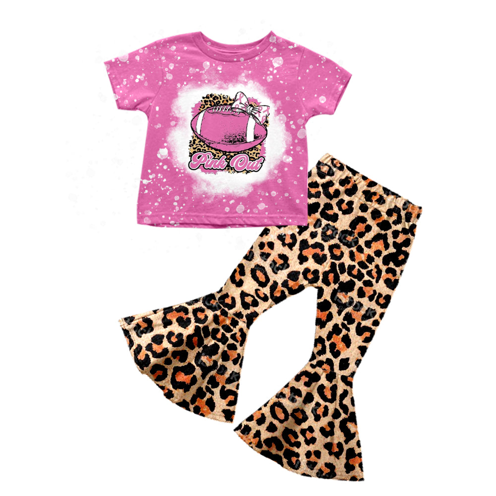 football team leopard preorder short sleeve girl outfit 1025