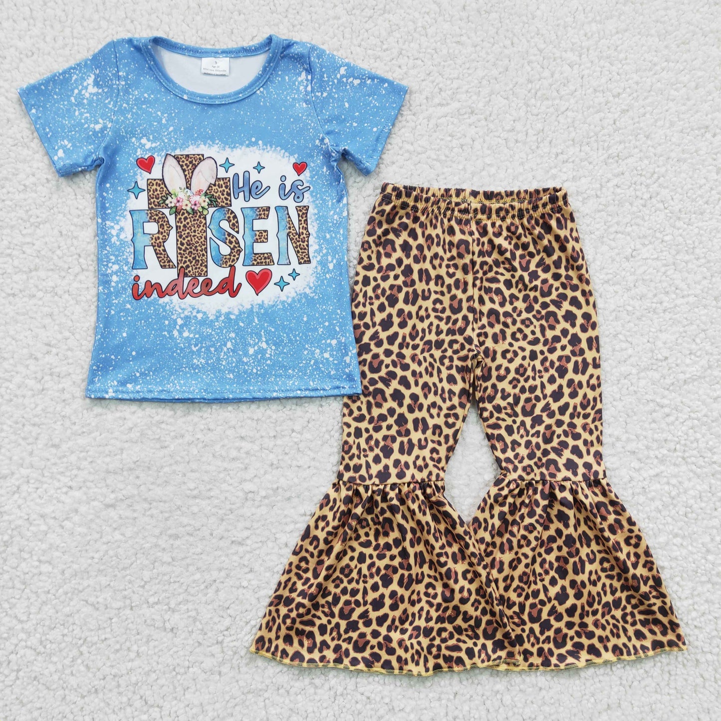 RTS GSPO0274 short sleeve Easter rabbit leopard girl outfit 20230530