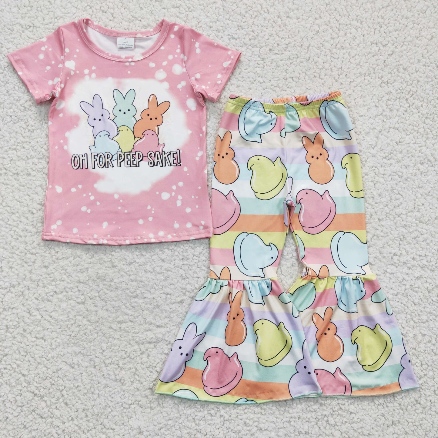 GSPO0435 western Easter rabbit short sleeve girl outfit 202412 RTS