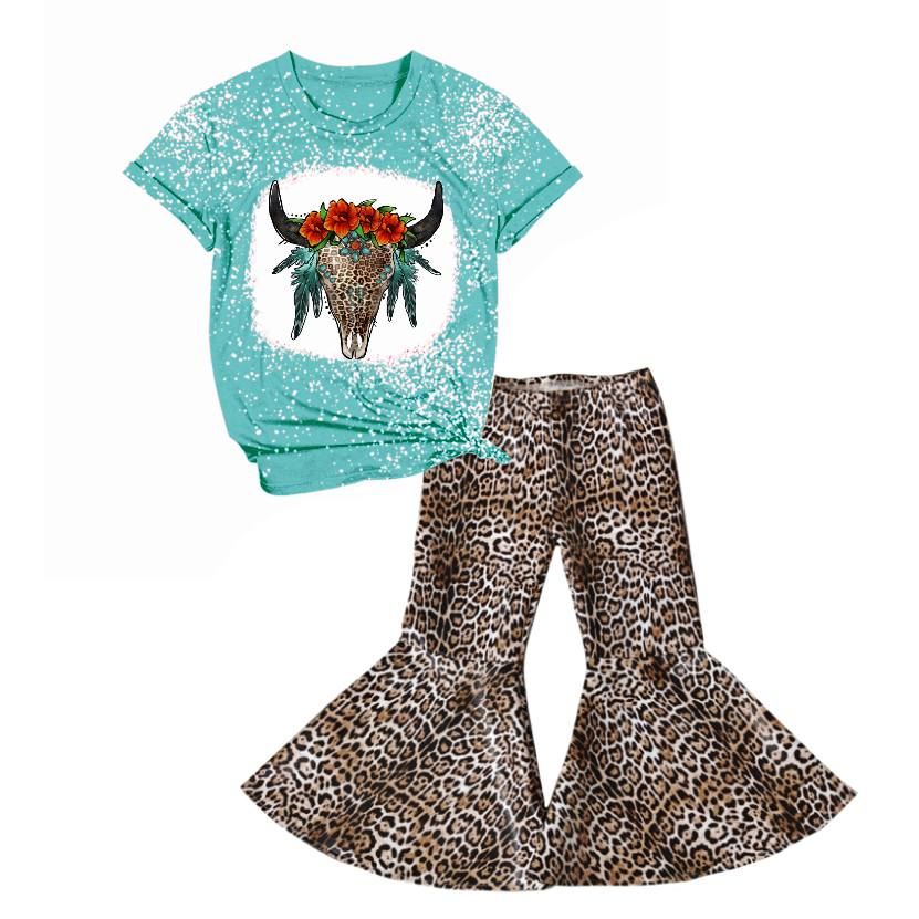组合GSPO0443 preorder leopard leather western short sleeve girl outfit 1212