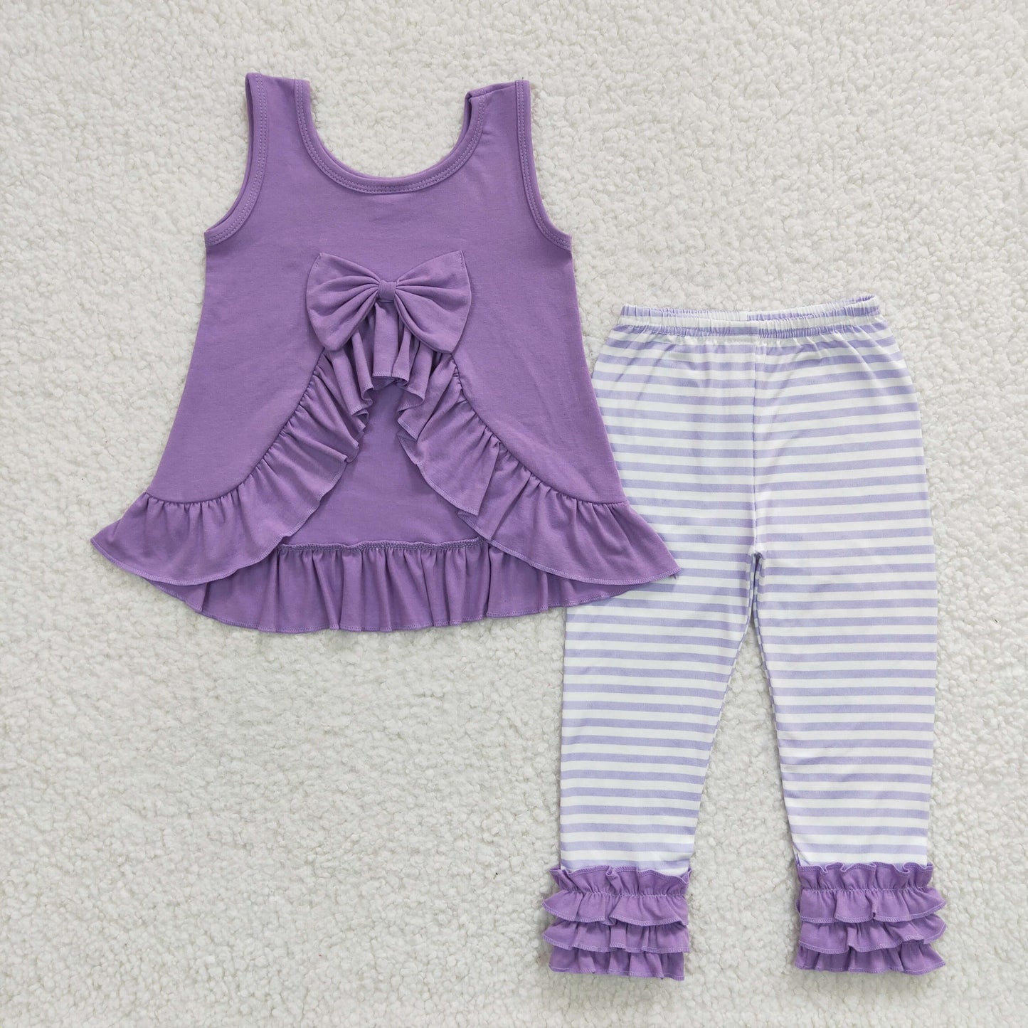 GSPO0506 Bow ruffles short sleeve girl outfit 20230304 RTS