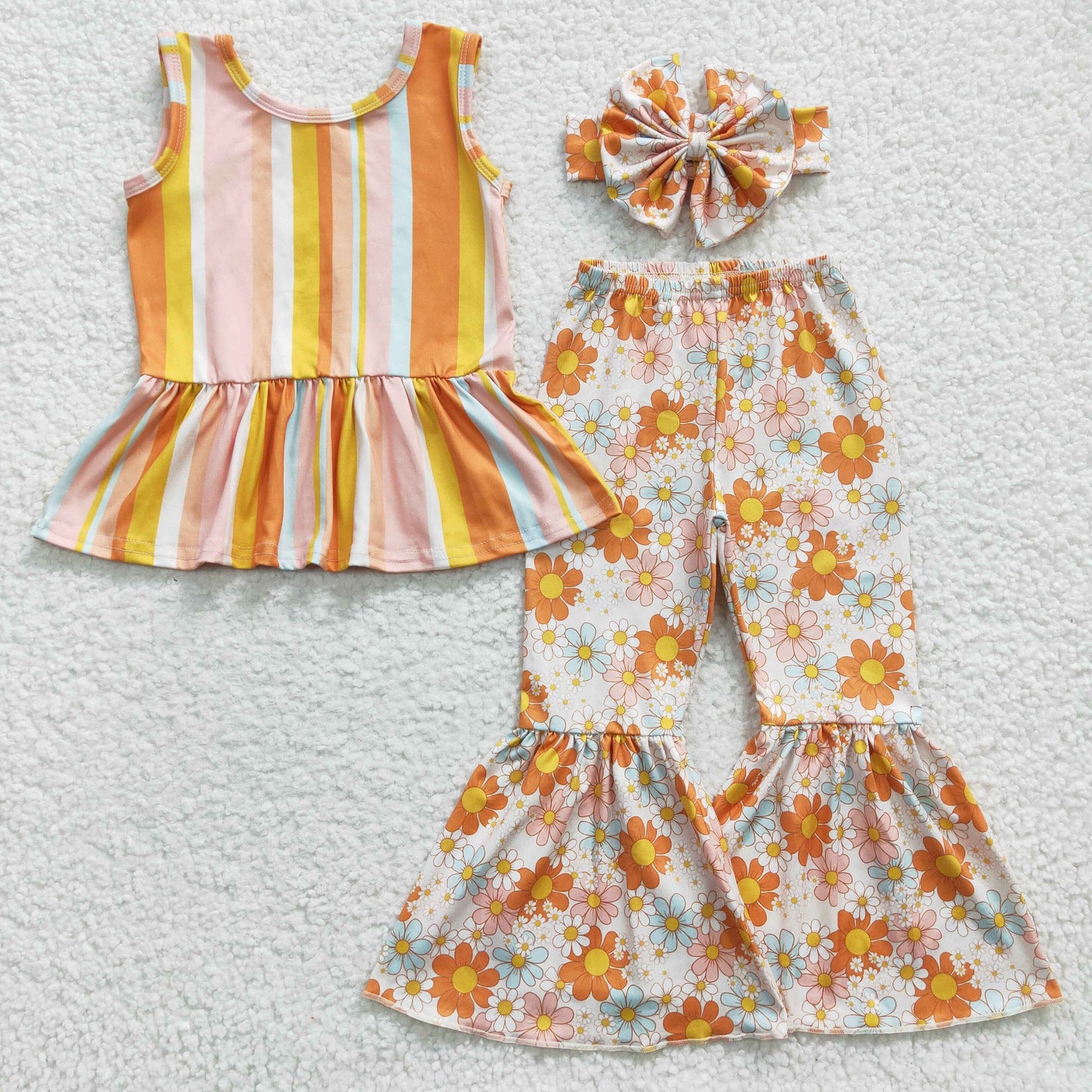 GSPO0509 spring flower tank short sleeve girl outfit 20230306 RTS