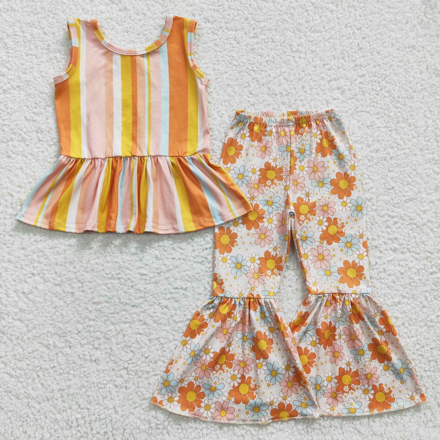 GSPO0509 spring flower tank short sleeve girl outfit 20230306 RTS