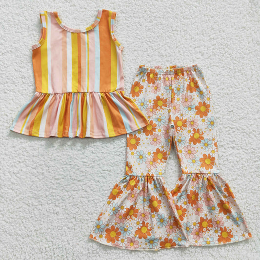 GSPO0509 spring flower tank short sleeve girl outfit 20230306 RTS