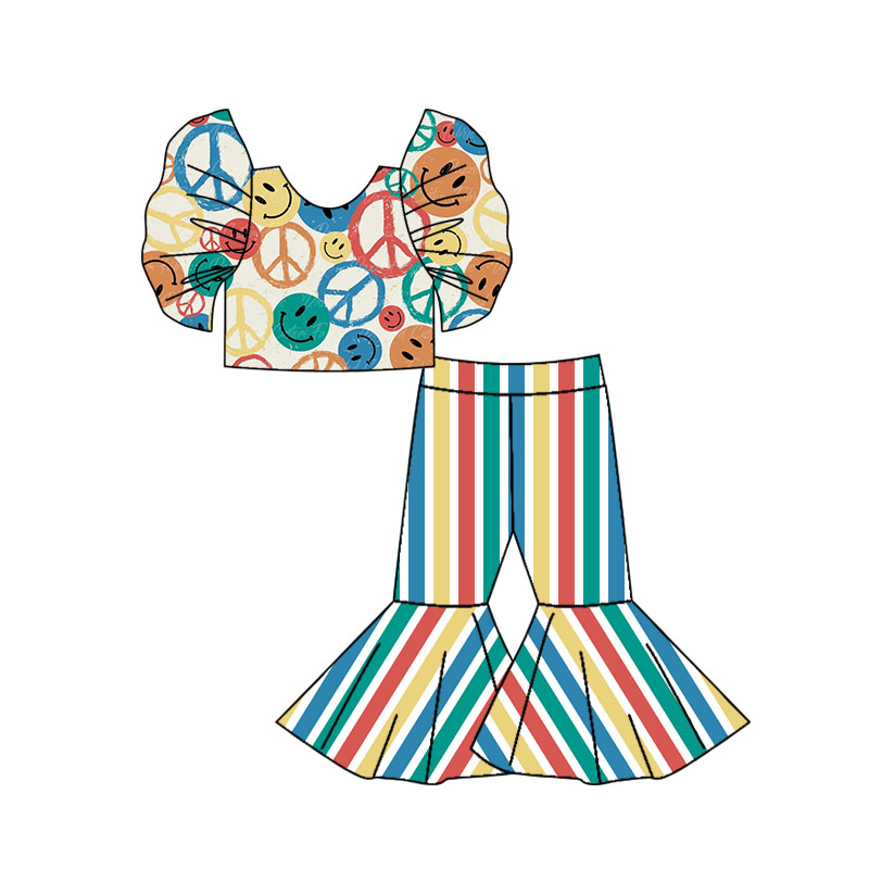 GSPO0543 preorder smile short sleeve girl summer outfit 20230304