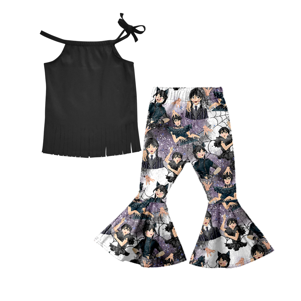 GSPO0570 custom MOQ: 5 Wednesday short sleeve girl outfit