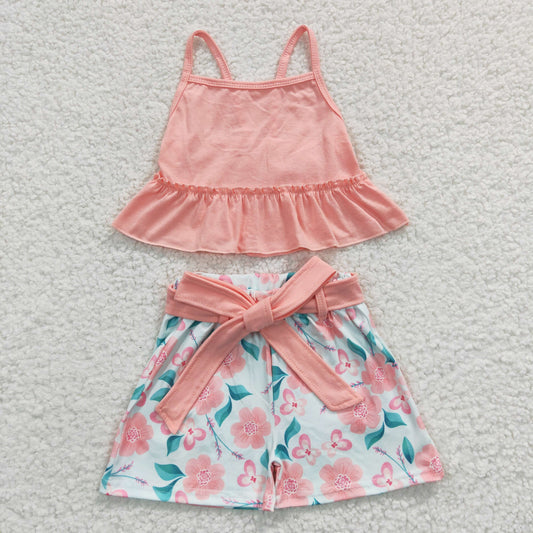 GSSO0196 RTS western spring flower short sleeve shorts boy summer outfit 20230311