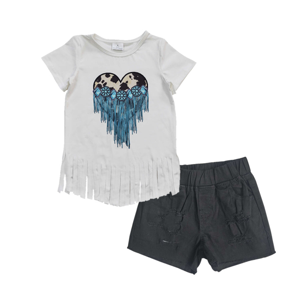 组合GSSO0290 western shorts jeans sequin denim girl summer outfit 20230324 RTS