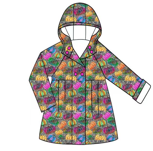 Halloween girl hoodie colorful pumpkin long sleeve girl dress clothes 0720 preorder