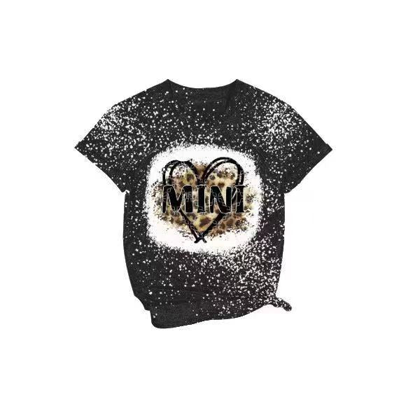 GT0117 kids top mini love short sleeve girl black top preorder 1206