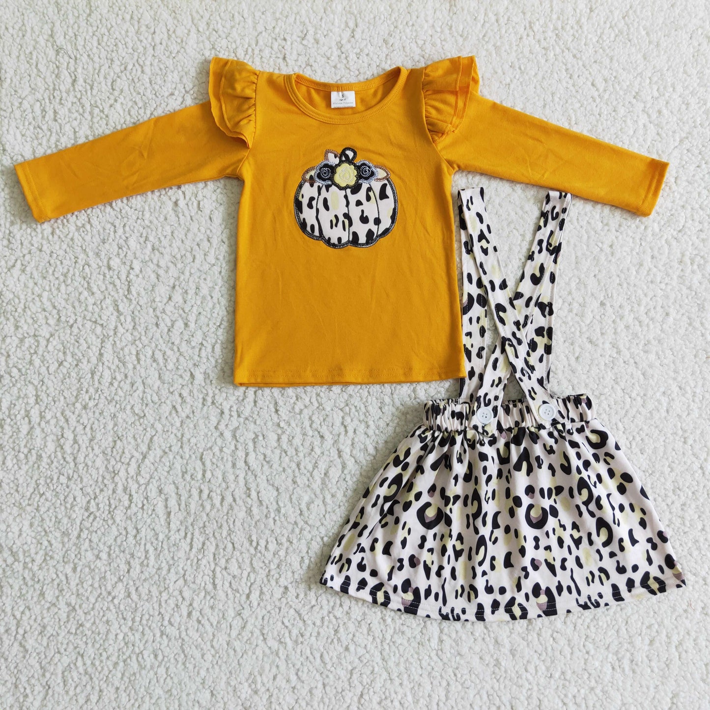GLD0008 Halloween long sleeve cartoon skirt overall girl outfit RTS 0920