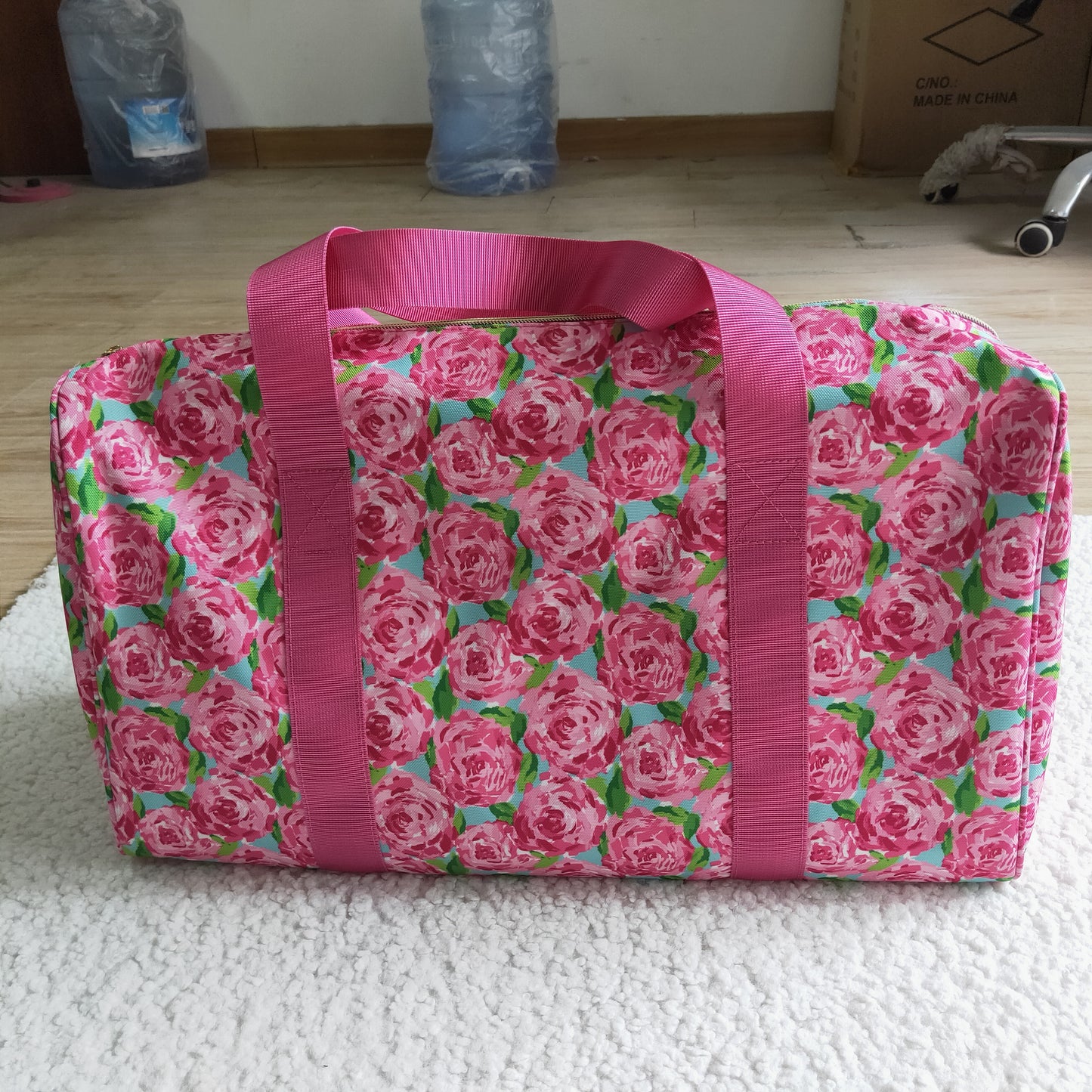 RTS 0913 18.5*11.2*7.9 inches hold-all bag rose flower