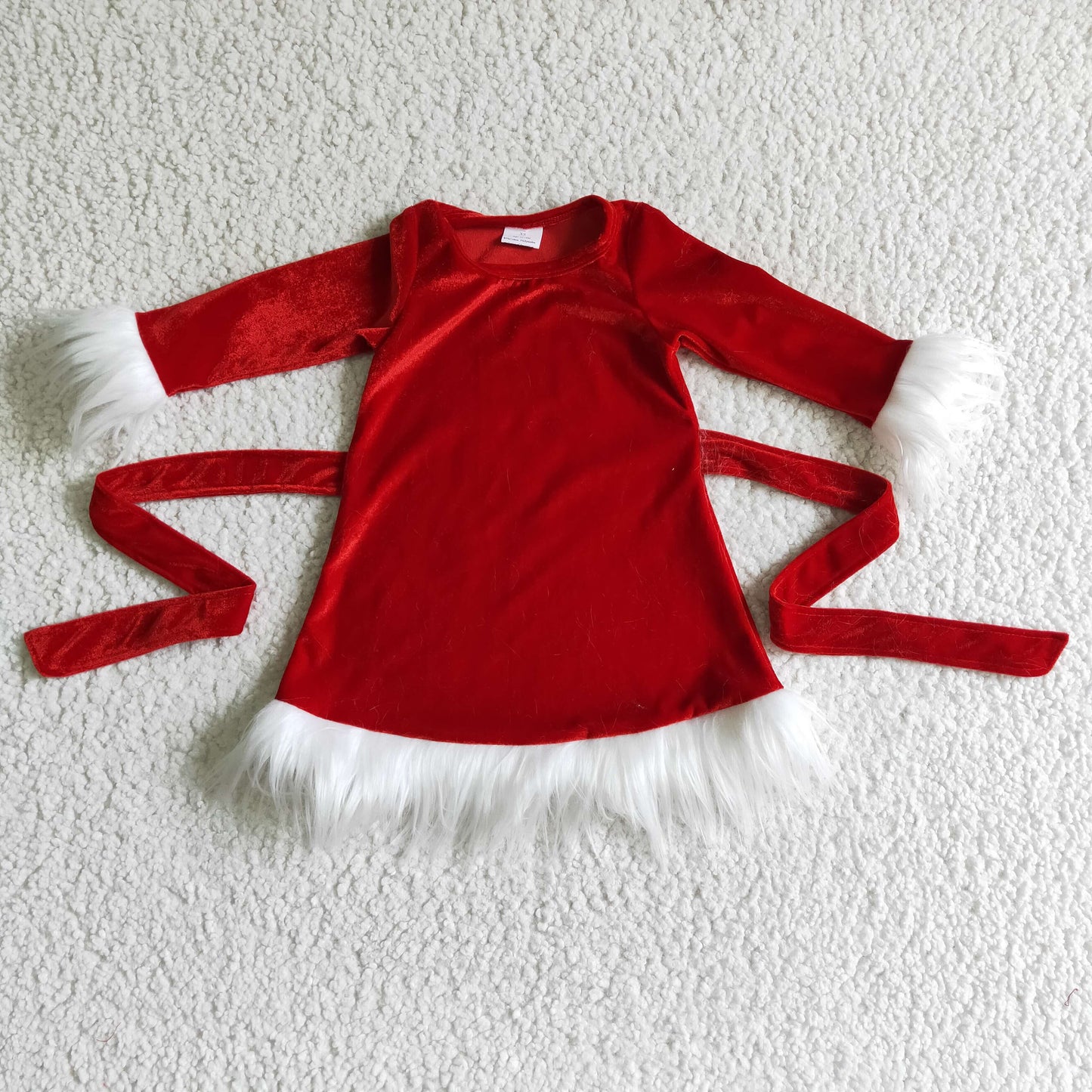 GLD0084 Christmas red long sleeve GIRL DRESS 0907 RTS