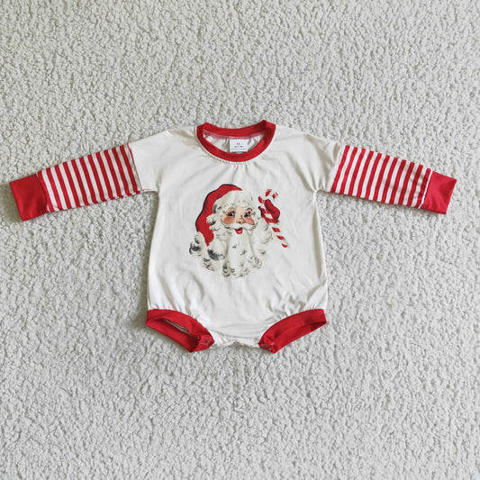 promotion RTS LR0104 Christmas Santa long sleeve baby girl bubble romper 0817