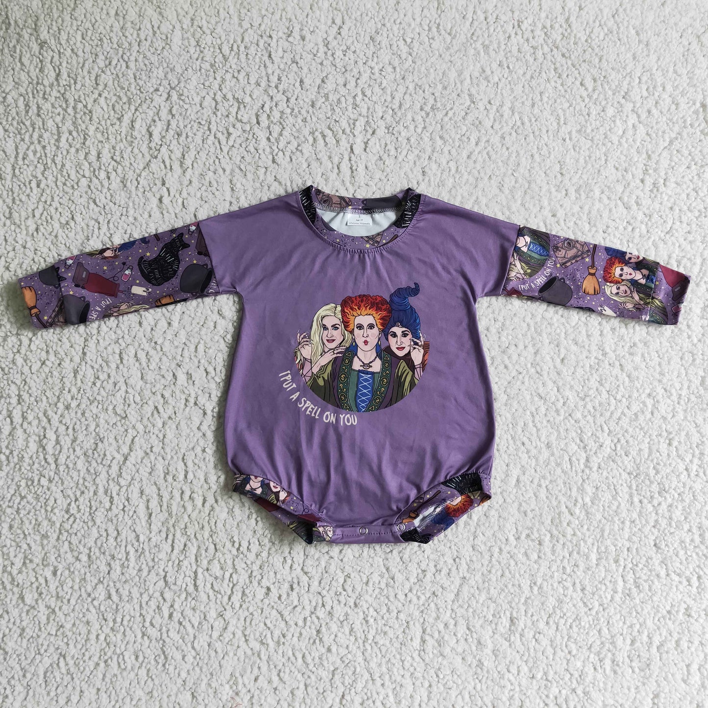 1006 RTS halloween long sleeve girl bubble romper