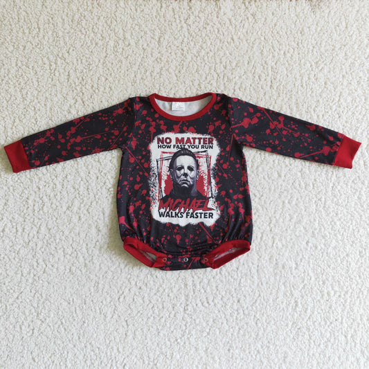 LR0143 red blood halloween long sleeve baby boy girl bubble romper 0829 RTS