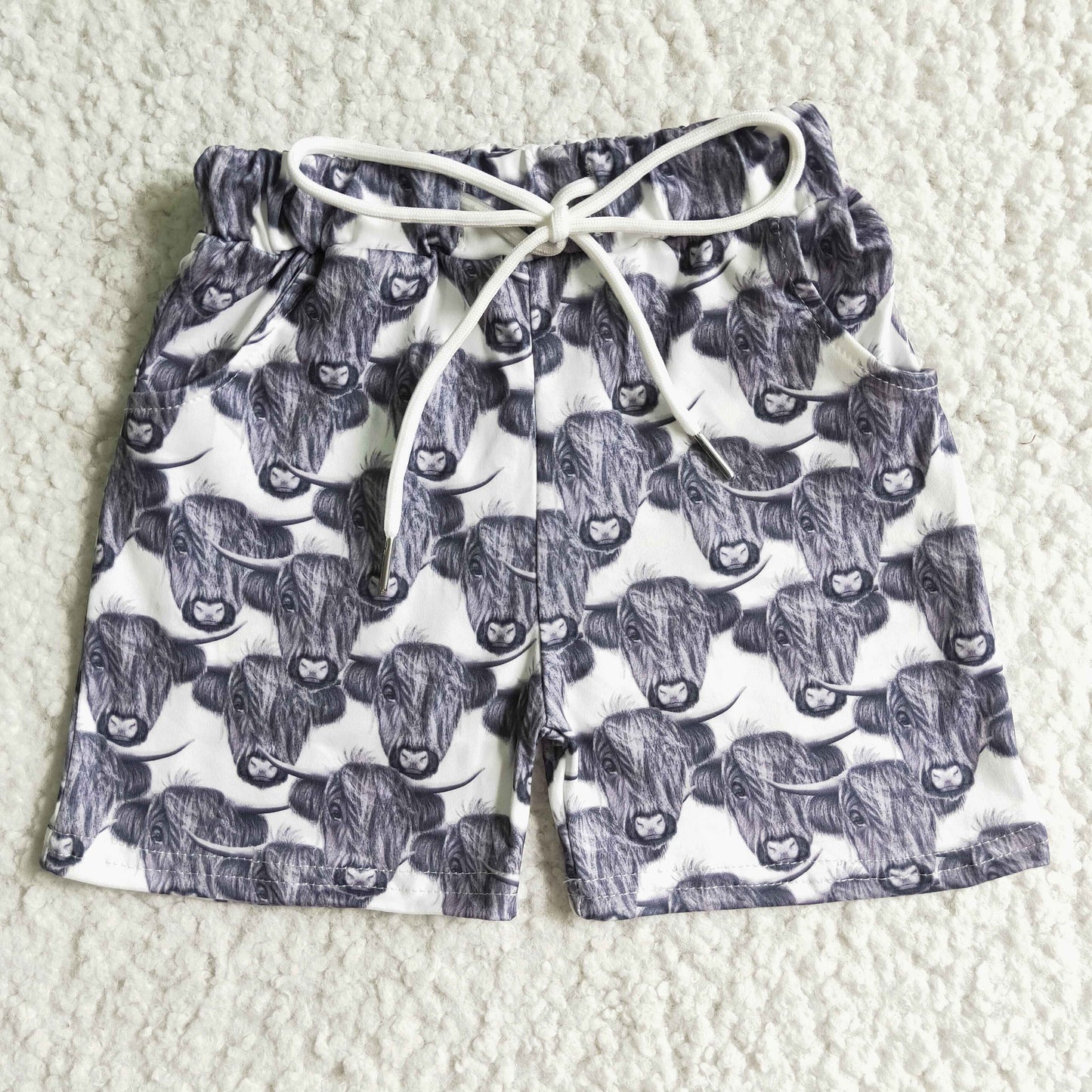 RTS cow print gray boy shorts 0607