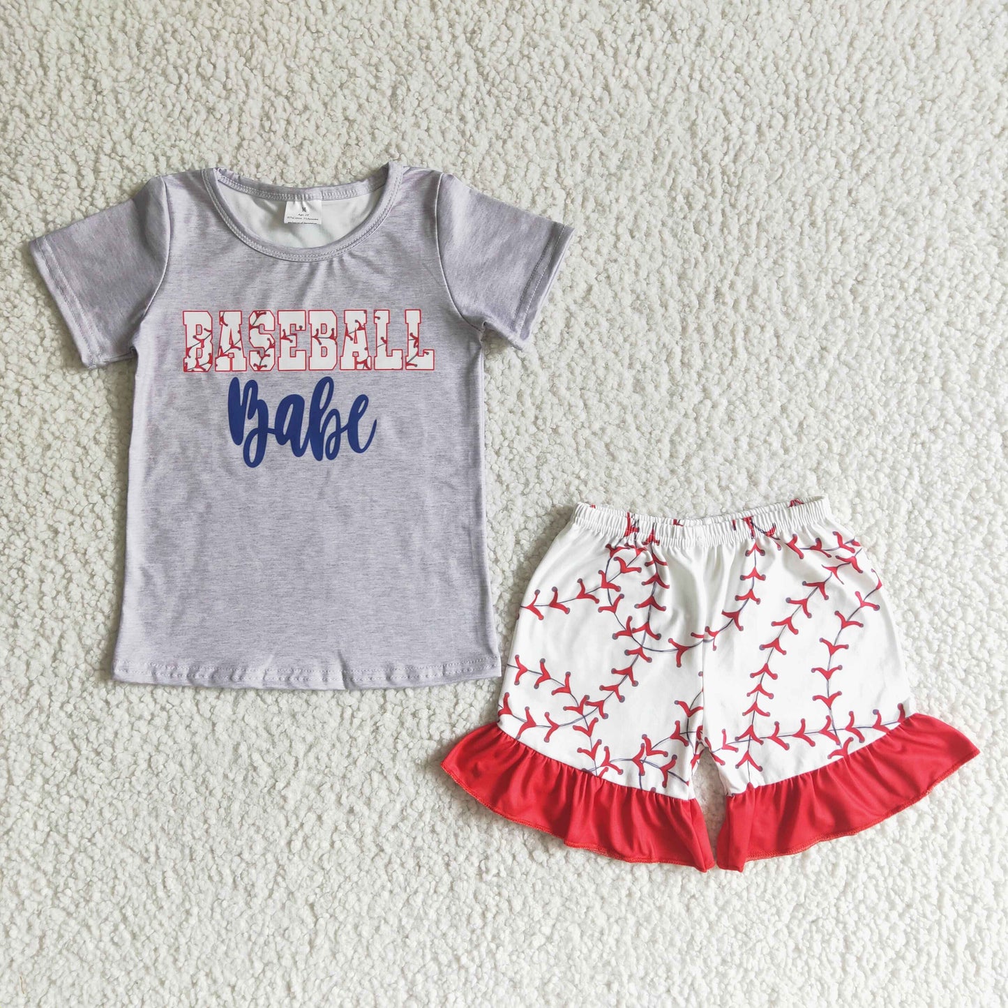 promotion GSSO0018 baceball babe summer Short sleeve shorts girl outfit 202405 RTS