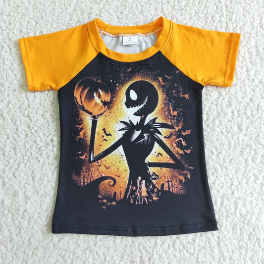 BT0042 orange cartoon moon three women girl short top halloween pumpkin RTS 20230412
