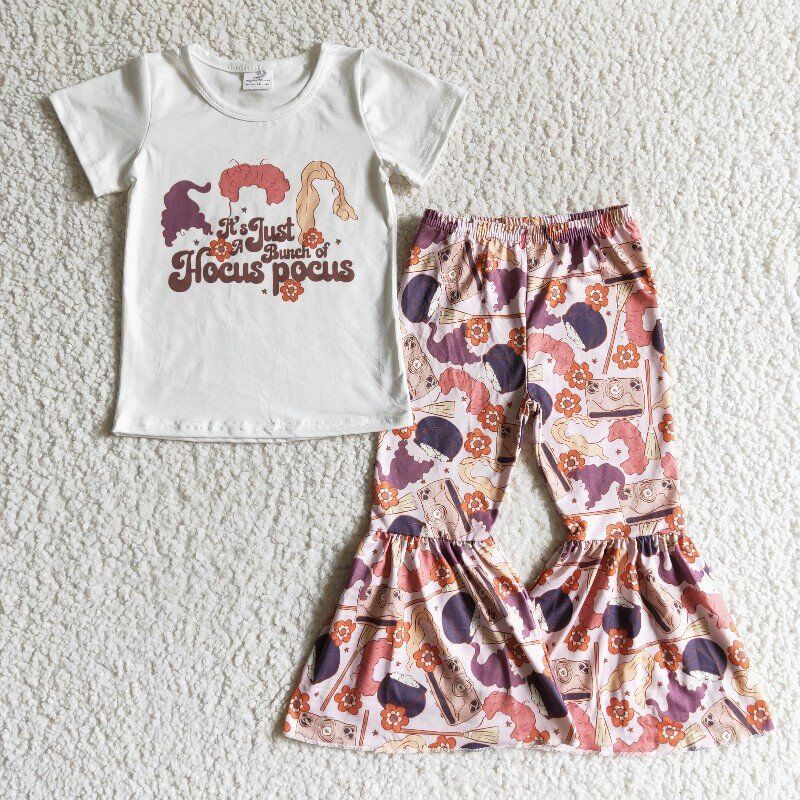 0908 RTS halloween three woman top short sleeves bell bottom girl outfit