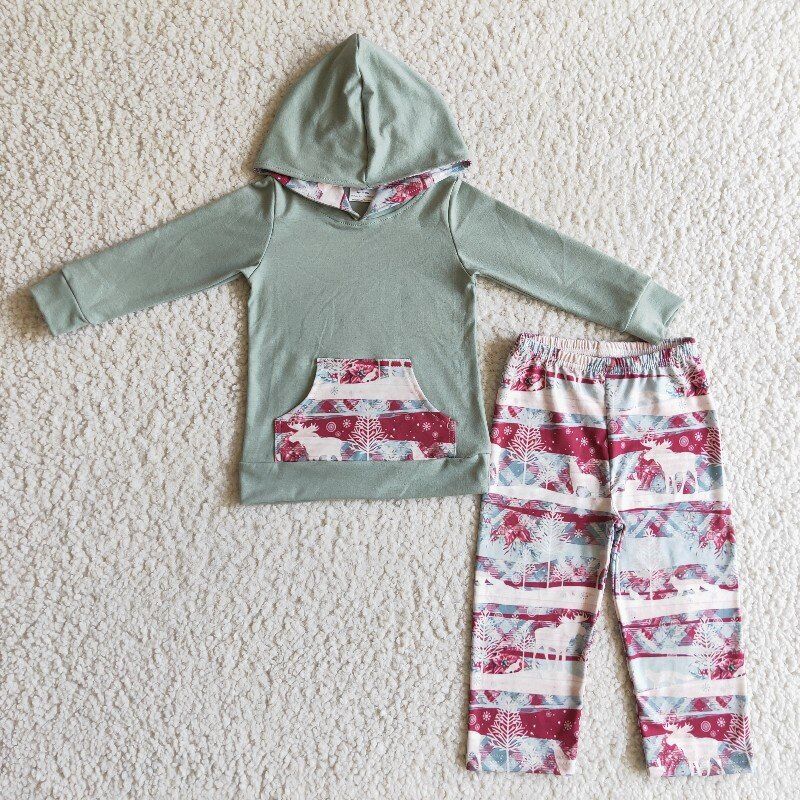 promotion BLP0102 long sleeve Christmas deer hoodie boy outfit RTS 20230524