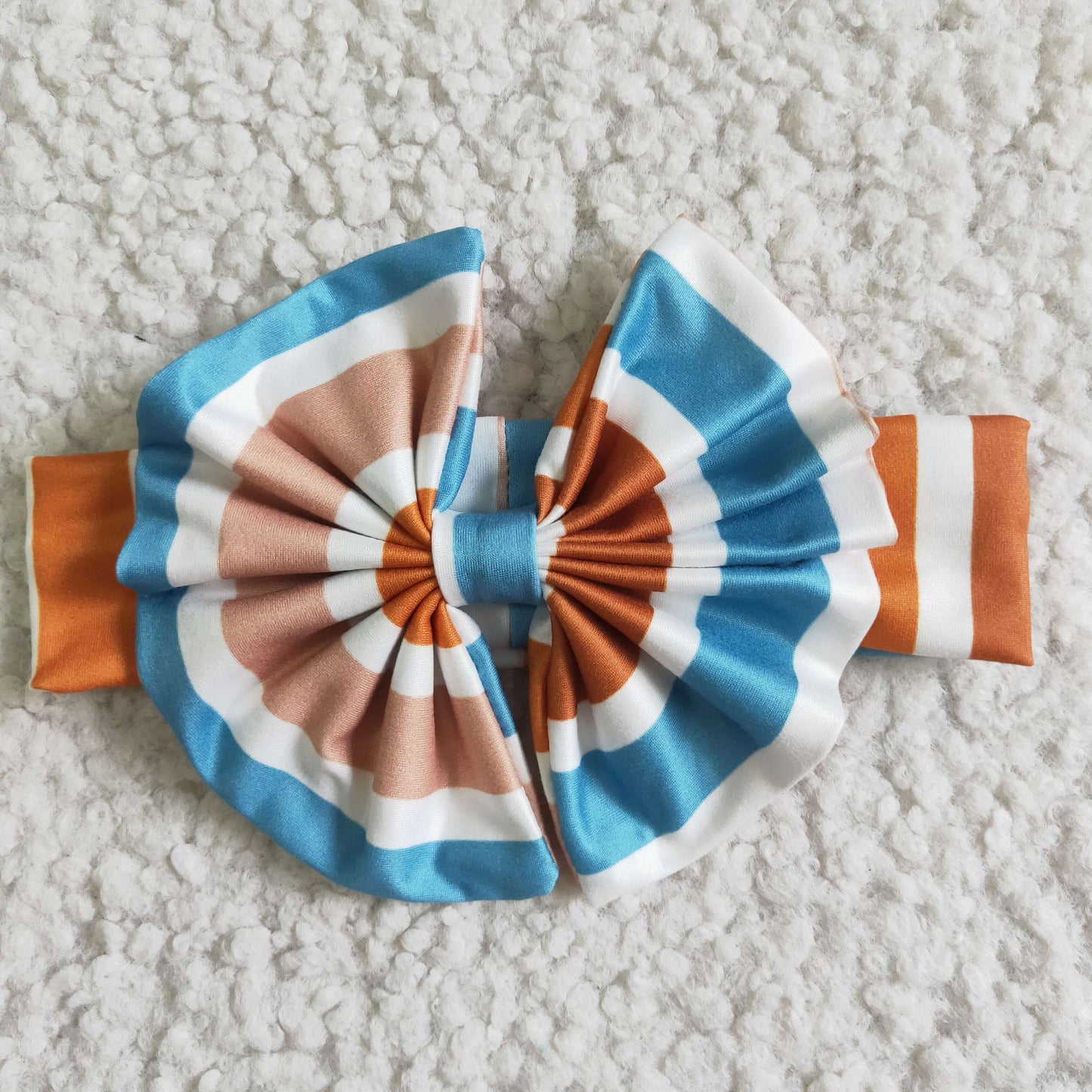 GSPO0076 RTS (choose headband below ) blue orange colorful stripe pants one flare sleeve girl outfit real pic 0608