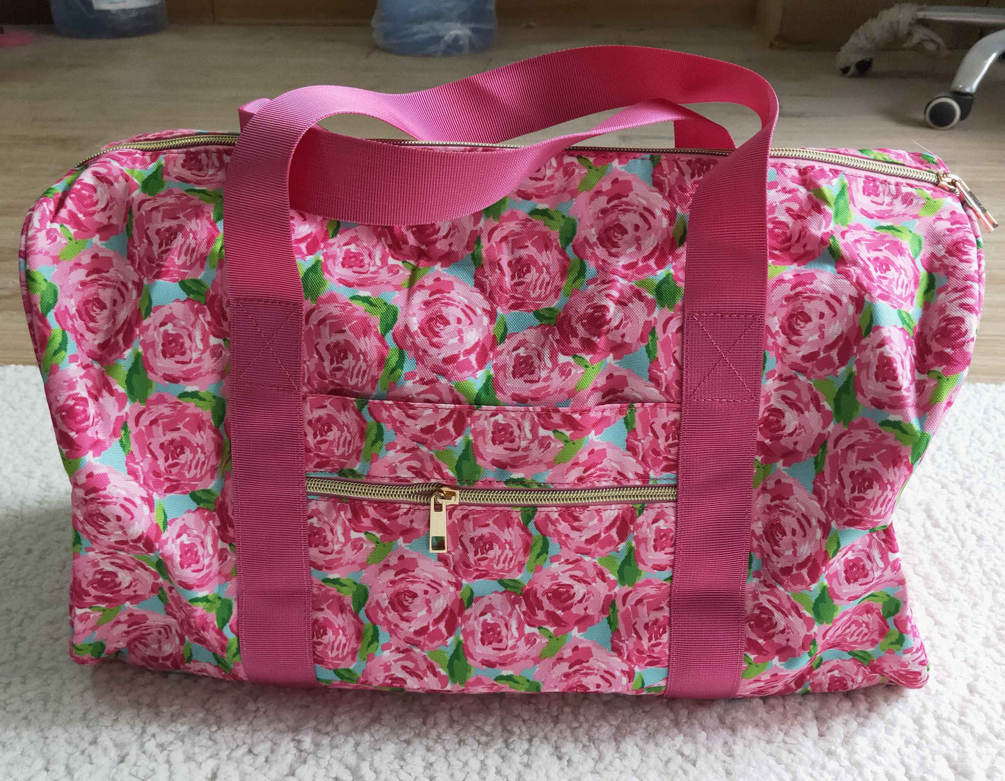RTS 0913 18.5*11.2*7.9 inches hold-all bag rose flower