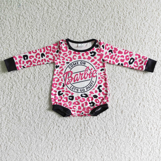 Promotion RTS LR0023 pink leopard babie long sleeves girl romper 20230228