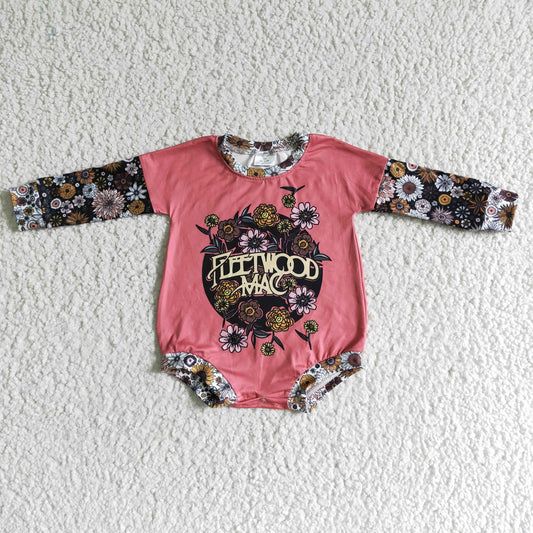 Promotion RTS LR0020 pink flower flffiwwood MAC long sleeves purple babie girl romper 20230304