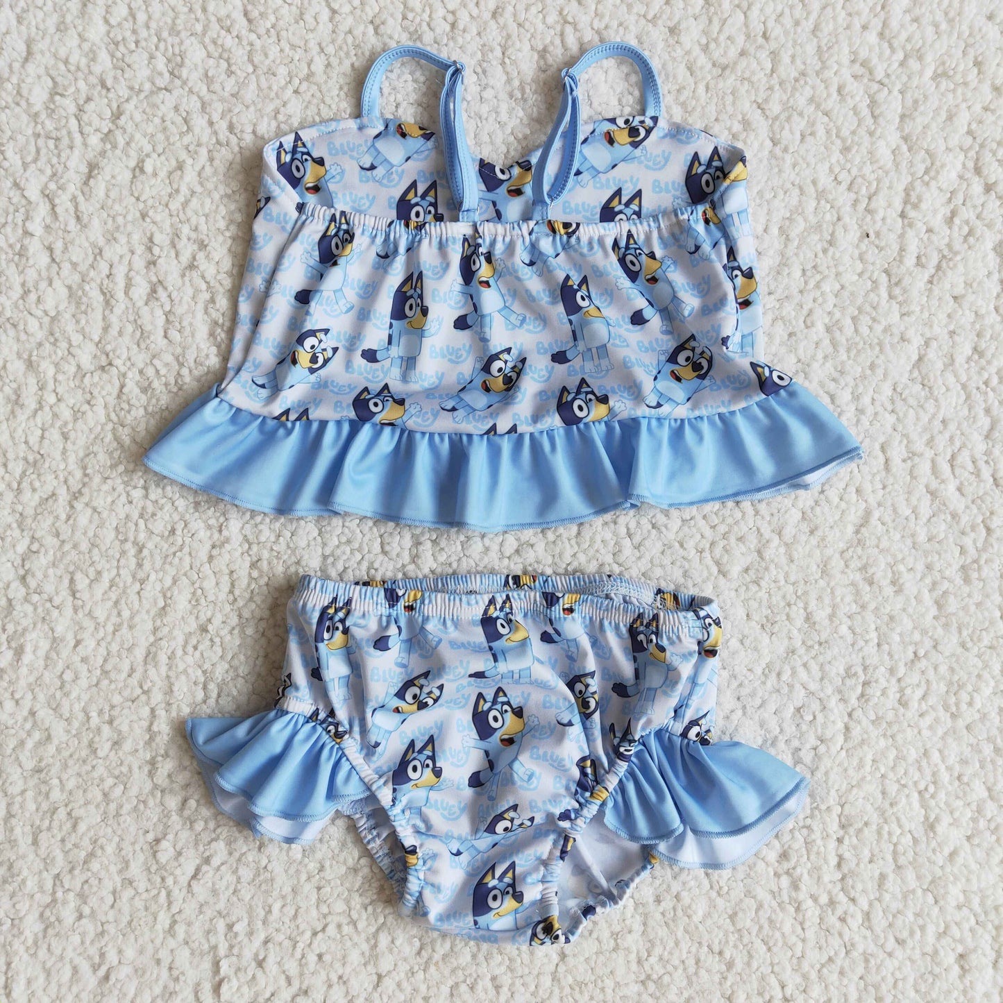 E10-19 Shoulder strap blue dogs girl swimwear RTS 202404
