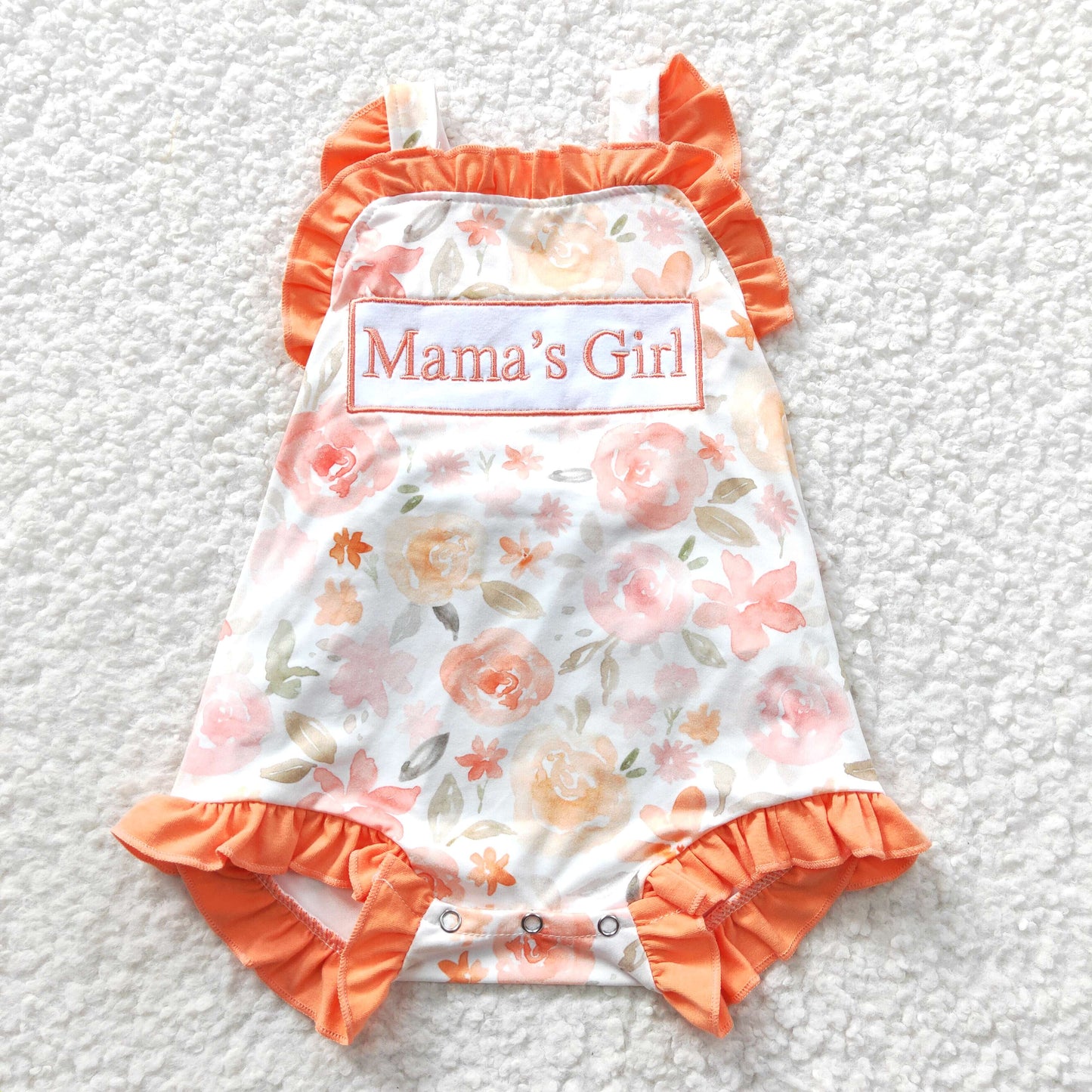 SR0330 Embroidery western mama girl flower short sleeve kids girl Baby romper 20230407 RTS