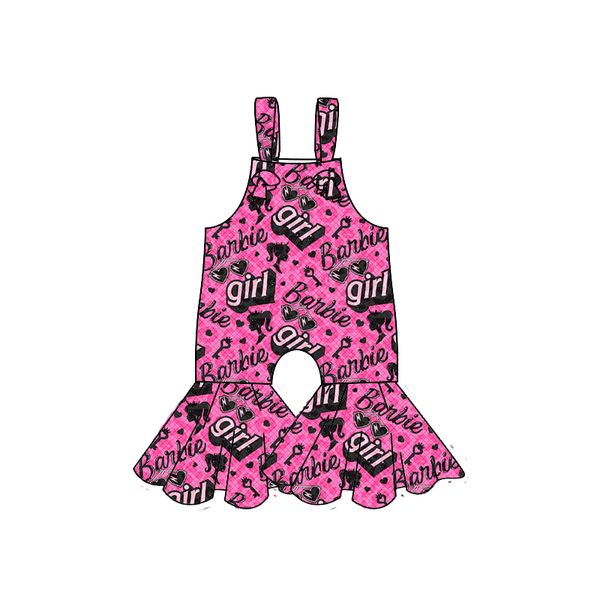 SR0381 preorder western short sleeve girl barbie jumpsuit overall 20230415