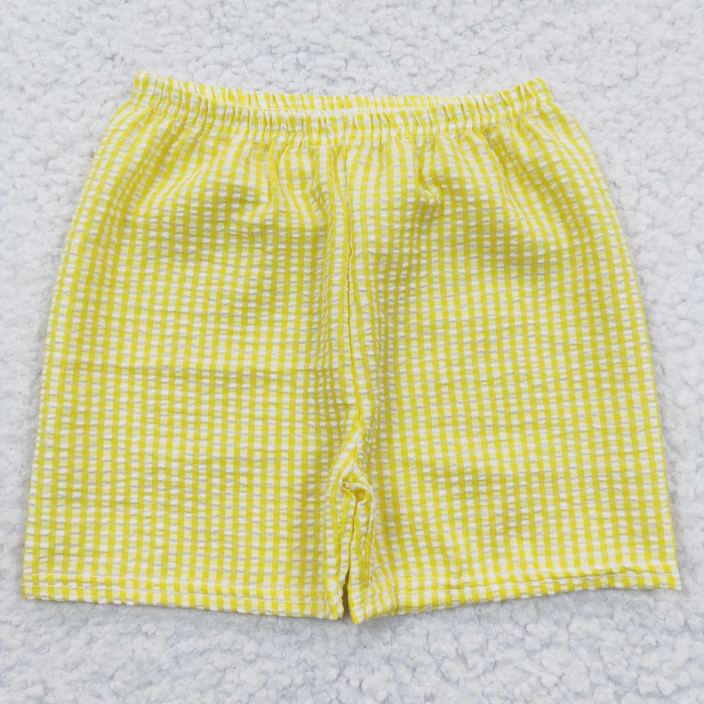 SS0077 boy seersucker yellow summer shorts 20230329 RTS