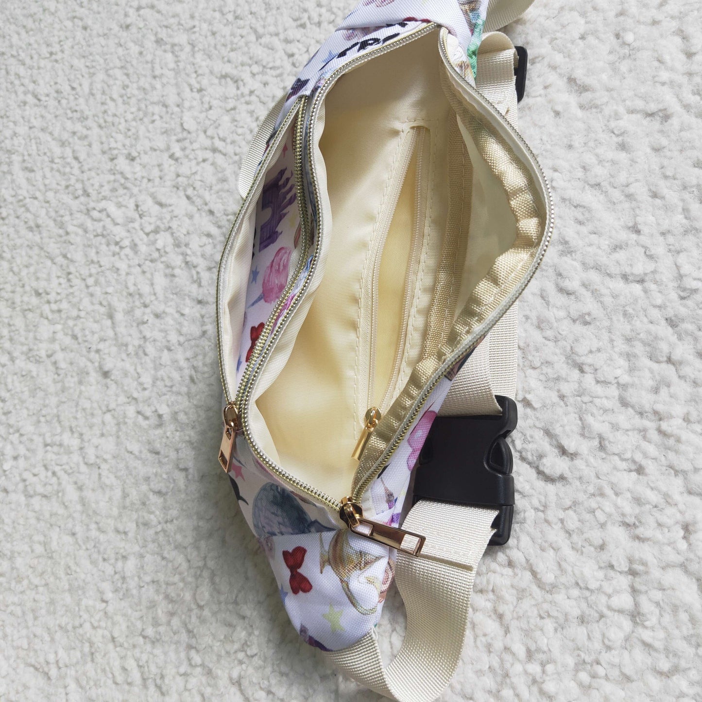 RTS the Fanny pack 0709 13*5.7*3 inches Waist Bag purple mouse castle floral bag