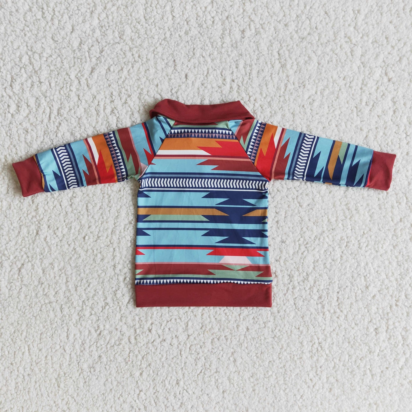 Lapel zipper boy pullover red blue spring autumn coat 0618 RTS