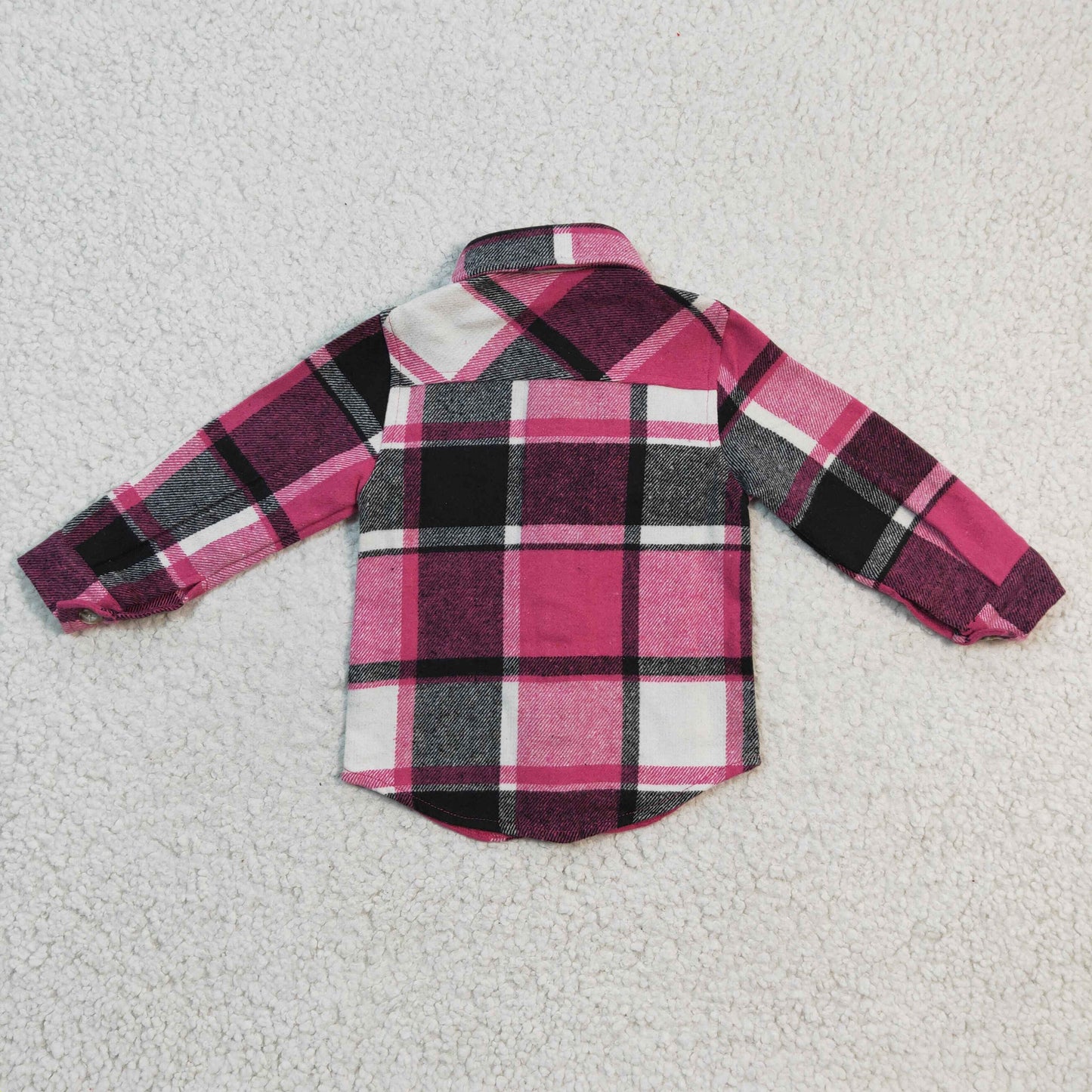 GT0104 hot pink plaid long sleeve Cotton boy top shirt 20230102 RTS