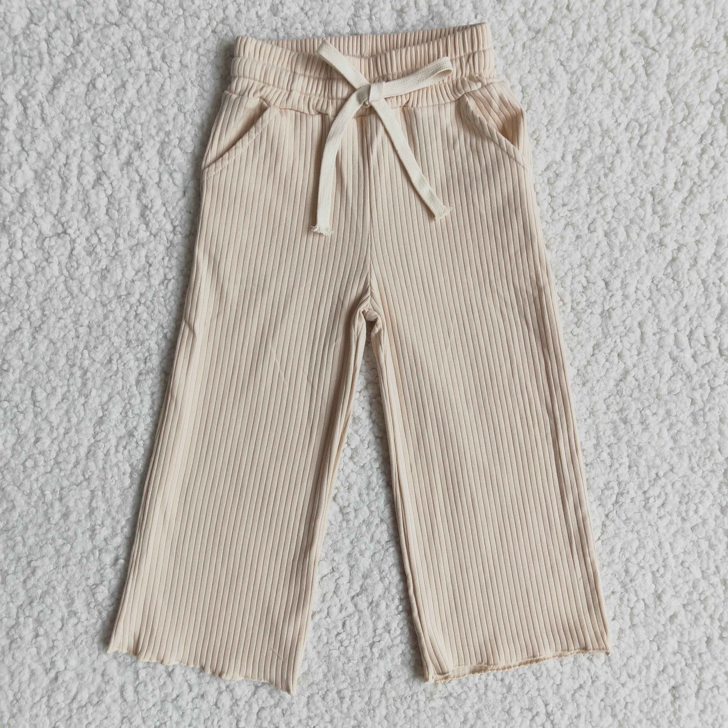 skin color solid color cotton long pants