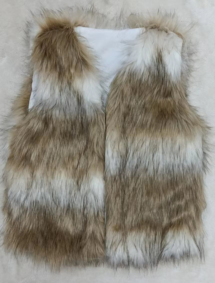 RTS kids clothes artificial wool vest 1121