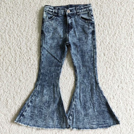 P0008 RTS light blue bell kids girl denim jeans kids & mama