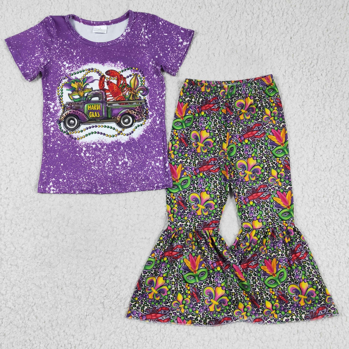 GSPO0268 Mardi Gars Crawfish short sleeve girl outfit RTS 1207