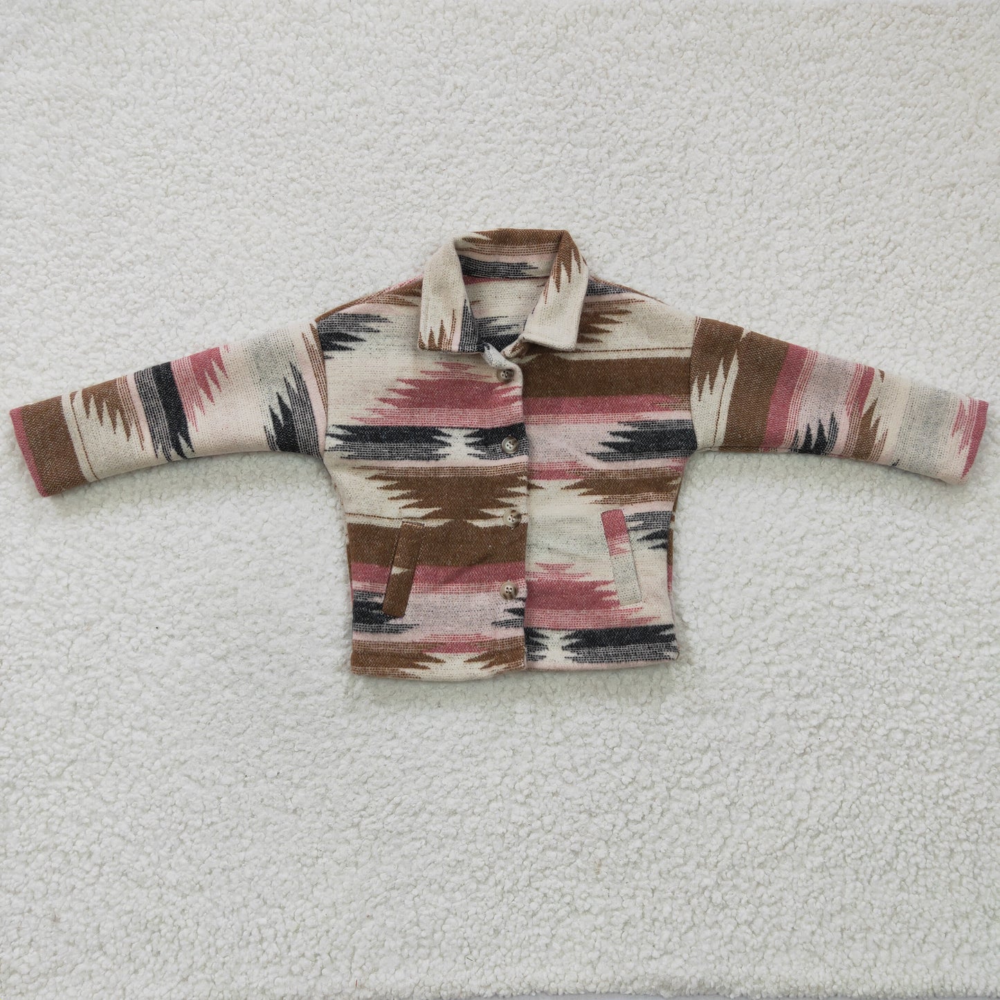 GT0084 brown AZTEC long sleeve Cotton shirt Shackets Jacket coat RTS 20230304