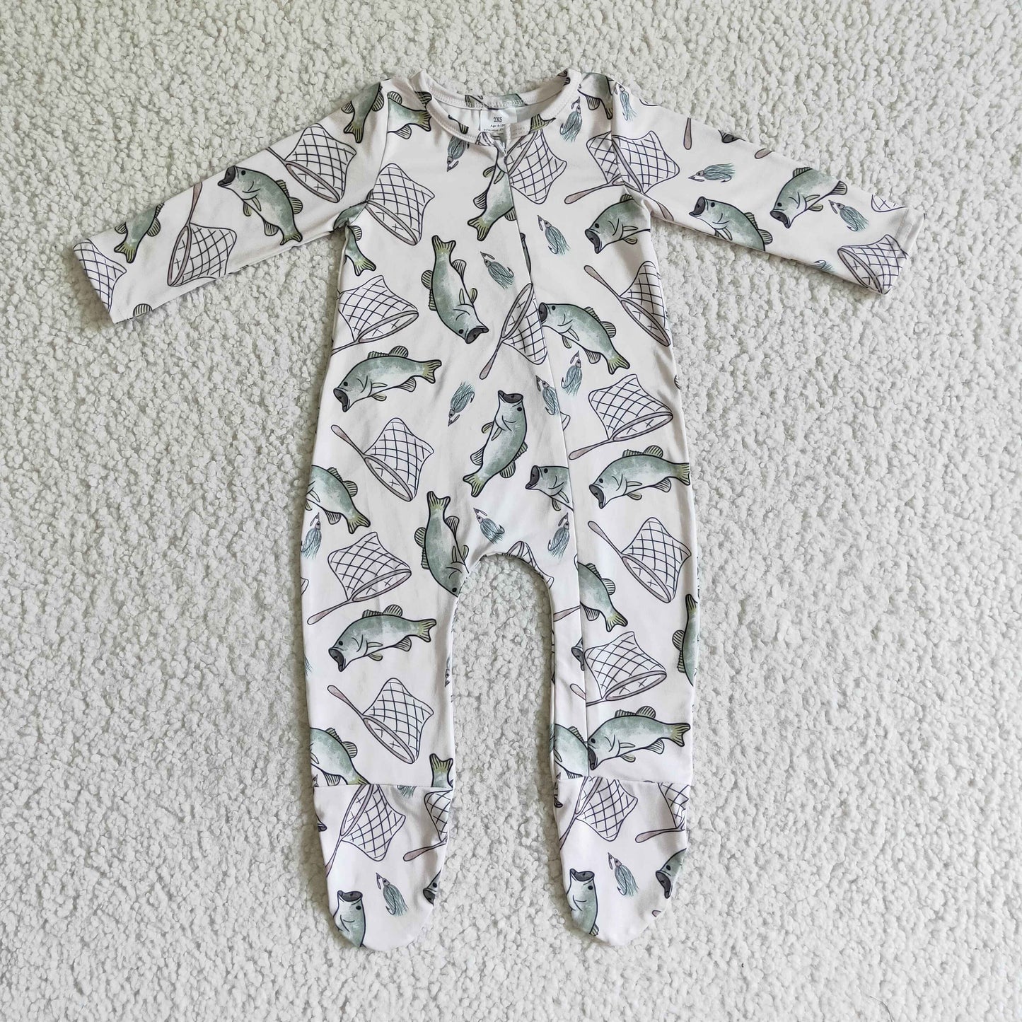 PROMOTION PRICE LR0100 RTS fish net long sleeve zipper baby boy girl romper