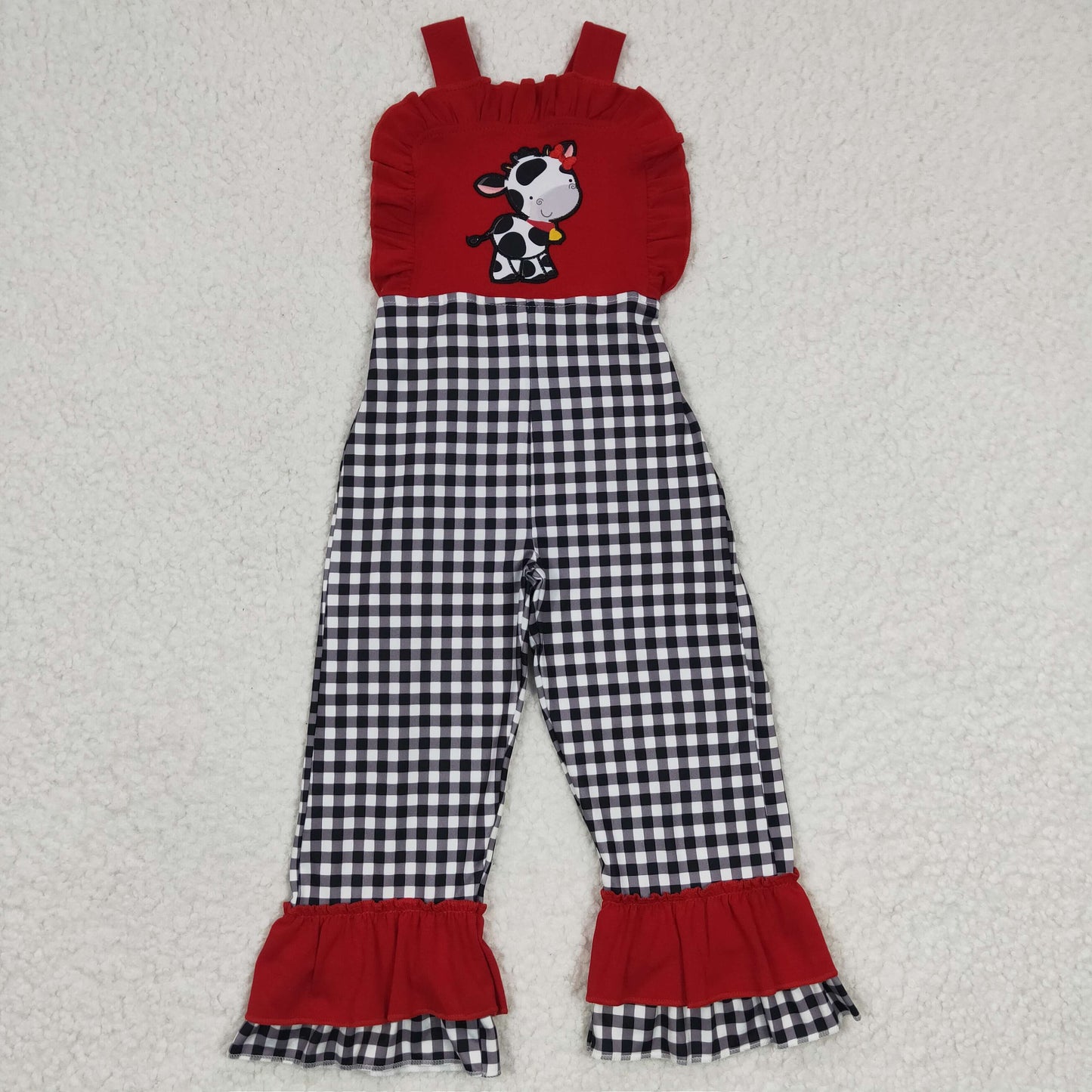 SR0165 RTS western EMBROIDERY cow short sleeve girl jumpsuit overall 20230225