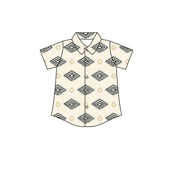 BT0198 preorder western cow button boy top shirt 1226