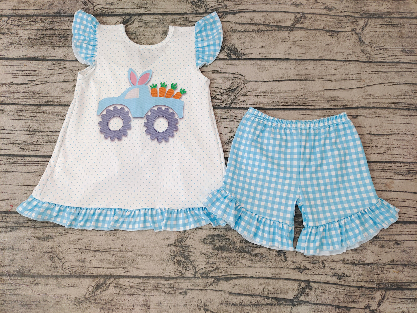 preorder short sleeve Easter rabbit summer set GIRL outfit 1112