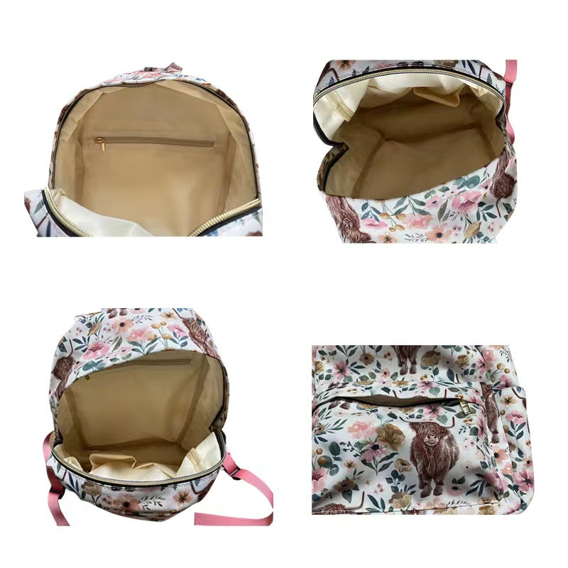 RTS 10*13.9*4inches pink cow floral bag   Free shipping order $100+